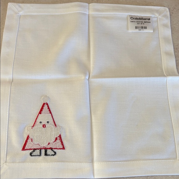 NWT Crate&Barrel Santa Cocktail Napkins - Picture 5 of 6